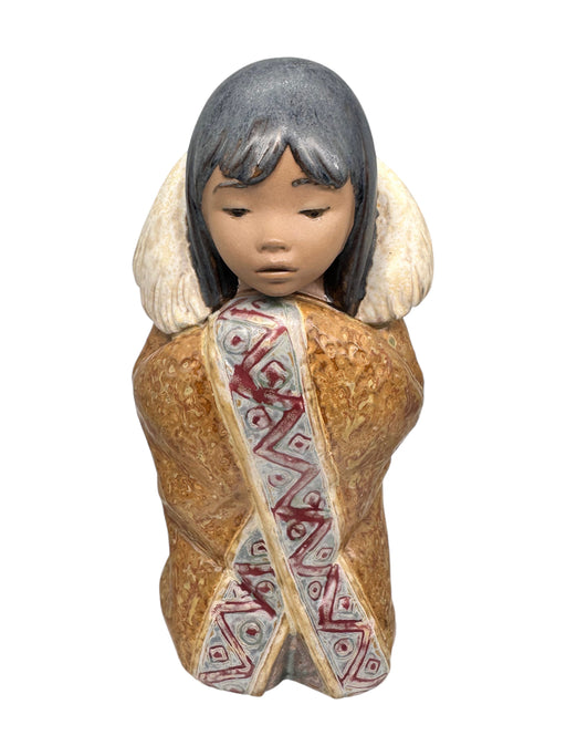Lladro Eskimo Arctic Winter Girl, 7.5”, Hand Crafted in Spain-EZ Jewelry and Decor