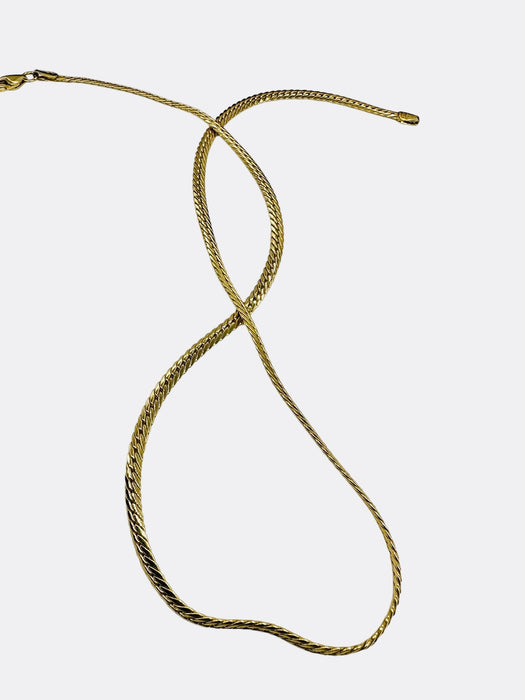 Timeless 18K Yellow Gold Cable Necklace, 17.5 x 3mm.