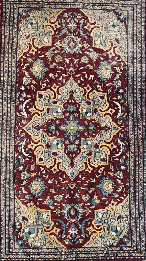 Antique Jaipur Hand Knotted Rug, Tabriz design, Wool, 4’ 3" x 6’3"-EZ Jewelry and Decor