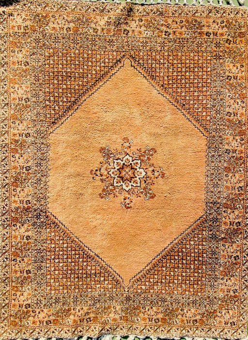 Oriental Hamadan Hand Knotted Rug with Geometric Design, 11'7" x 8'2", Wool.-EZ Jewelry and Decor