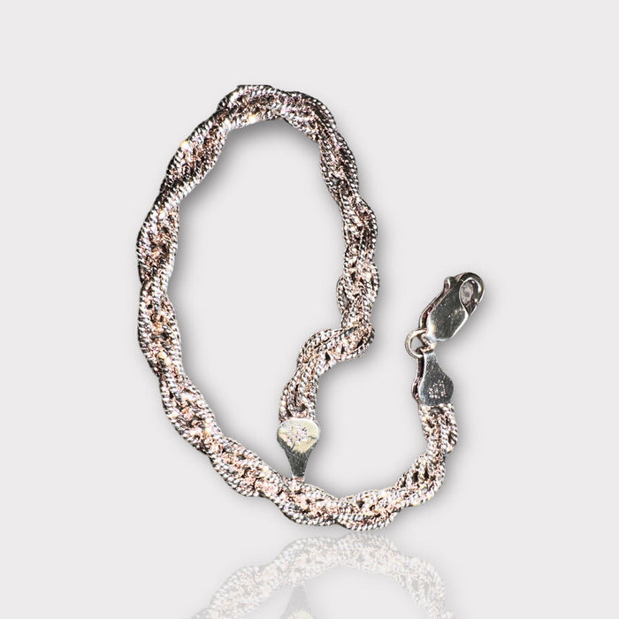 Silver Rope Bracelet , 7.5in. 925 sterling silver Bracelet.-EZ Jewelry and Decor