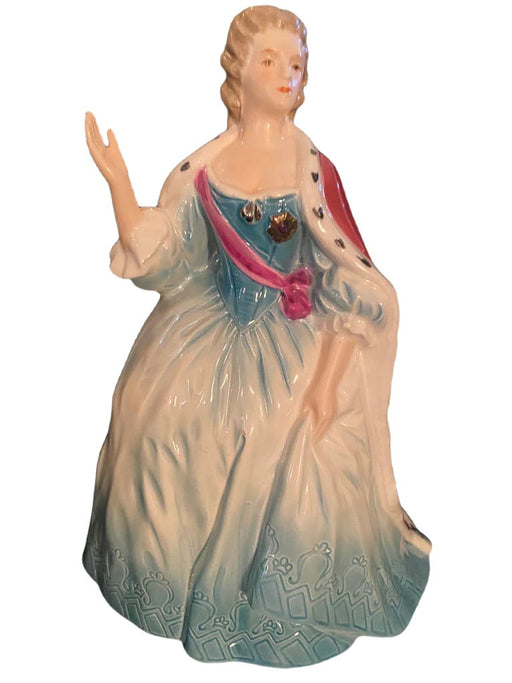 Porcelain figurine of Queen Katherina in blue and white gown with pink sash and raised hand. - Vintage RARE Goebel West Germany Porcelain Statue of Queen Katherina 1772 Figurine 8.5" - Decoration Color_Multi colors, Decoration Price_ 100 to 250, Decoration Size_Small, Decoration Style_Traditional, Decoration_ Porcelain / ceramic, Decoration_Figurine - Default Title - EZ Art, Decor & Jewelry