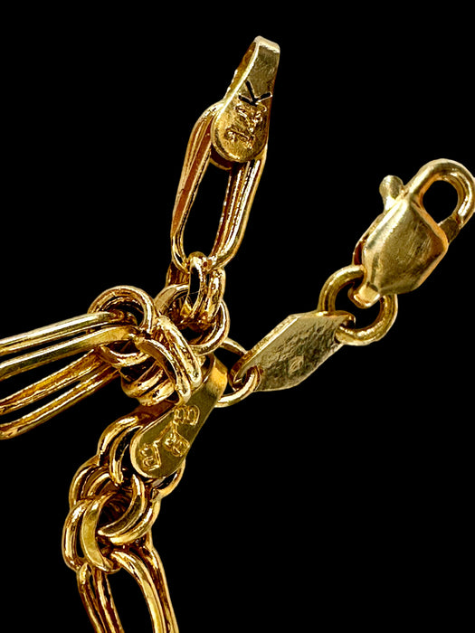 Timeless 14k Gold Figaro Bracelet 7”-EZ Jewelry and Decor