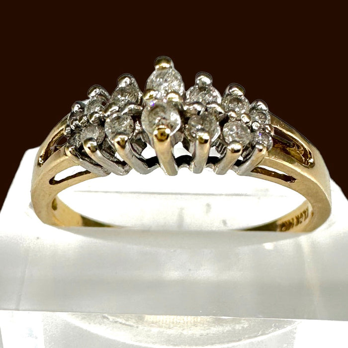 Antique Diamond Ring . 14 pieces of Diamonds. Engagement / Wedding / Formal Ring Size 8.5