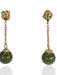 Timeless 14k Yellow Jade Drop Earrings 1.2”-EZ Jewelry and Decor