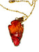 Stylish Arrowhead glass pendant on 17 in chain stamped 18k GF-EZ Jewelry and Decor