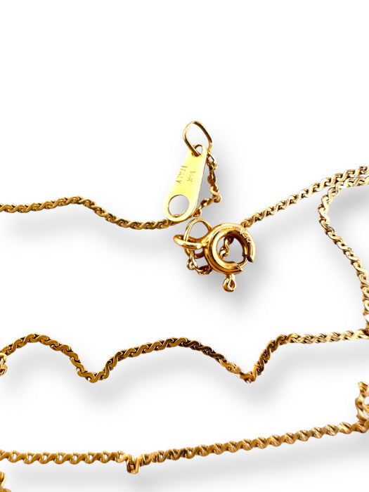 Italian 14K Yellow Gold "S" Chain 16.5”, 1.41g