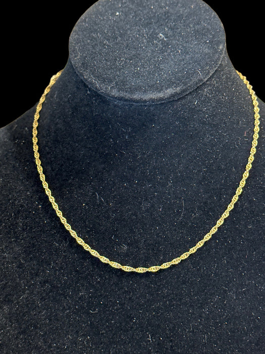 14k Gold Chain Necklace 16in. Rope Chain. Made in Italy, 16in