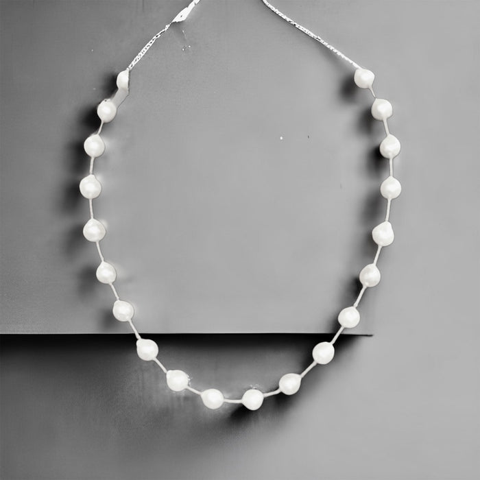 Fresh Water Pearl Necklace and Silver, 25 pearls, 17" . Vintage