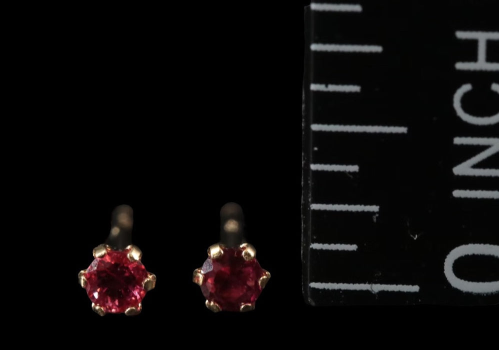Chic 18K Gold, Natural Red Spinel Stud Earrings