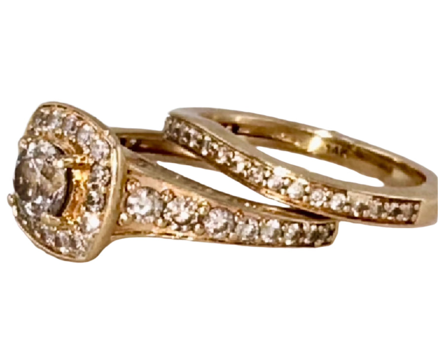  Diamond Princess Engagement Ring And Wedding Band On 14K 