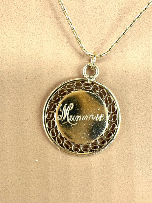 Precious 14k Gold Mummie Necklace 18”, Great Jewelry Piece For Mothers.