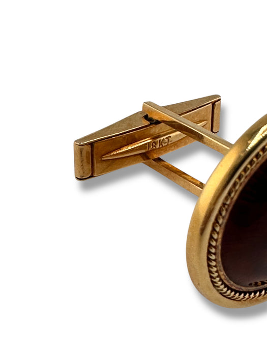 18K Gold Diamond Cufflinks 17.41g Red Enamel 0.78” | Luxury Gift for Him