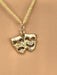 Classic 14K Yellow Gold Polished Comedy/Tragedy- Happy/Sad  Face on 10k Gold 3 Strand Rope Necklace chain 18”-EZ Jewelry and Decor