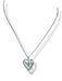 white gold heart  necklace with  blue sapphire 