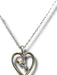 14k white gold heart  blue sapphire on delicate chain. 