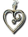 14k white gold heart pendant necklace with center sapphire