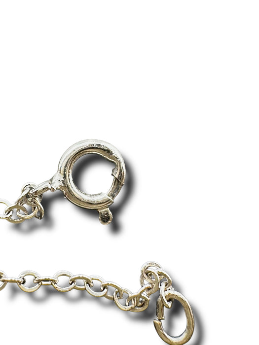 14k white gold necklace clasp with small chain links 