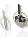 Asymmetric dangle earrings with gold hoop and black, white marbled clay featuring gold flakes. - Handmade Modern Earrings, Three Different Flower Design, Dangle Earrings, Black and White Earrings, Green and Gold Earrings, Polymer Clay Earrings - Black & White