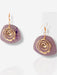 Purple polymer clay dangle earrings with gold spiral design and gold hooks, 2.5 inches long. - Handmade Modern Purple and Gold Earrings, Polymer Clay Earrings, Modern Earrings, Statement Earring, Dangle Earrings 2.5” - 2.5 Inch Earrings, Artisan Crafted, Boho Style, Fashion Accessories, Handmade Modern Purple and Gold Earring, Modern Earrings, Polymer Clay Earrings, Statement Earring, Trendy Jewelry, Unique Design - Default Title
