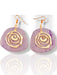 Purple polymer clay dangle earrings with irregular shape and gold spiral design, 2.5 inches long. - Handmade Modern Purple and Gold Earrings, Polymer Clay Earrings, Modern Earrings, Statement Earring, Dangle Earrings 2.5” - 2.5 Inch Earrings, Artisan Crafted, Boho Style, Fashion Accessories, Handmade Modern Purple and Gold Earring, Modern Earrings, Polymer Clay Earrings, Statement Earring, Trendy Jewelry, Unique Design - Default Title