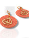 Peach polymer clay dangle earrings with textured surface and gold spiral accent, 2-inch length. - Handmade Modern Earrings, Polymer Clay, Modern Textured Earrings, Statement Earrings, Dangle Earrings, Peach and Gold Earrings 2” - 2 Inch Earrings, Artisan Crafted, Boho Style, Fashion Accessories, Handmade Jewelry, Modern Earrings, Peach Earrings, Polymer Clay Jewelry, spring earrings, Statement Earrings, Textured Earrings, Trendy Jewelry, Unique Design - Default Title