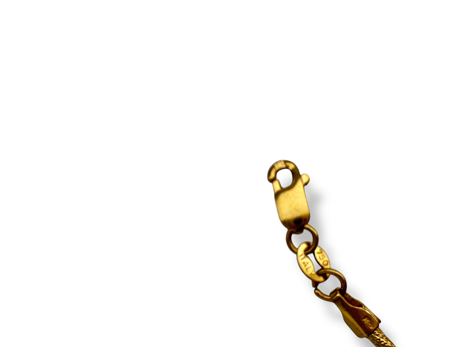 18K Gold 3-Tone Choker Necklace | Vintage 750 Hallmark | Yellow, Rose & White Gold | 16" | 7.9g