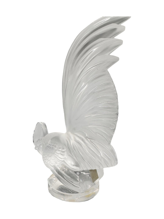 Exquisite Large Lalique Crystal Rooster Sculpture, France, 8”t-EZ Jewelry and Decor
