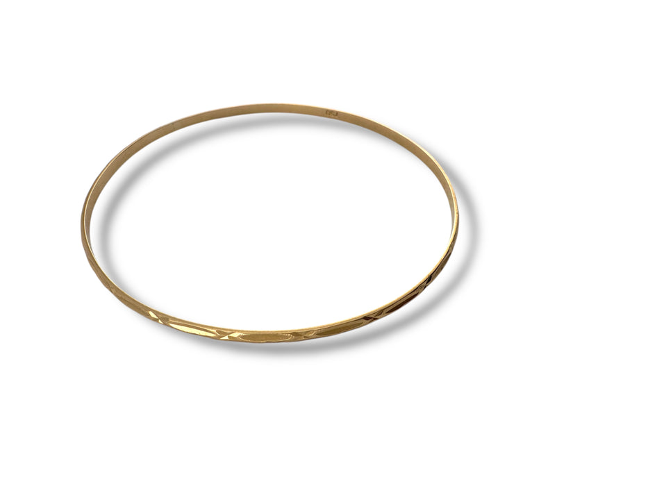 Vintage 18K Yellow Gold Bangle Bracelet – Italian 750 Hallmark – 4.24g