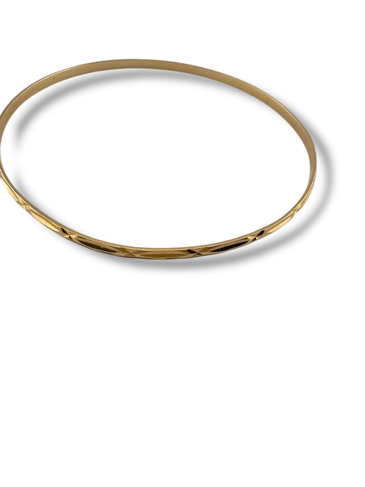 Vintage 18K Yellow Gold Bangle Bracelet – Italian 750 Hallmark – 4.24g