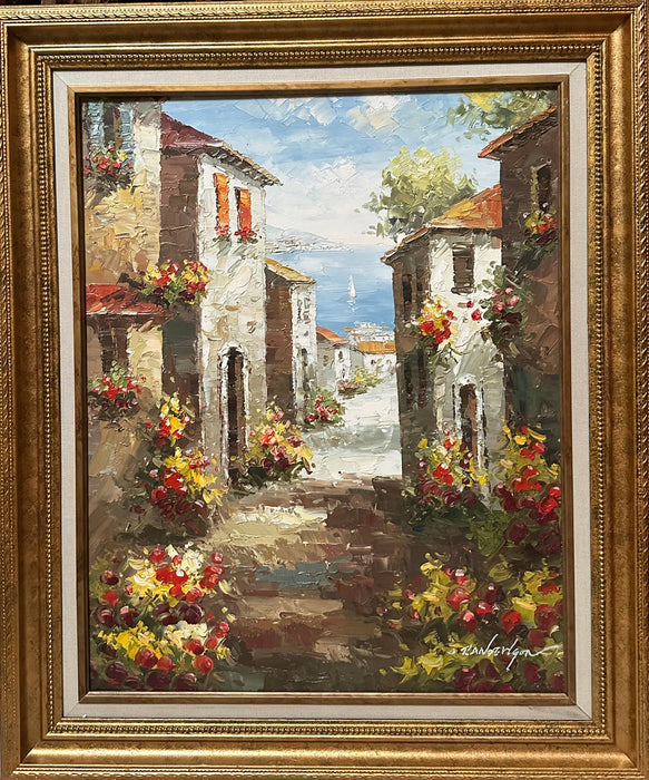 Impasto Original Oil Painting on Canvas in Frame 21" x 25"-EZ Jewelry and Decor