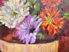 Daisies Original Oil Painting, Framed Floral Modern Painting by Shaida. M-EZ Jewelry and Decor