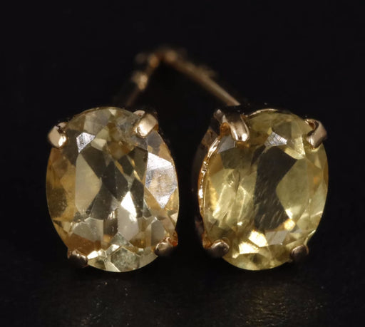 Jewelry - 18K Chrysoberyl Stud Earrings Small Gold Stud Earrings With Gem