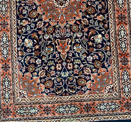 Persian Hand Knotted Rug, Mashad  Design, 4’2” x 7’-EZ Jewelry and Decor