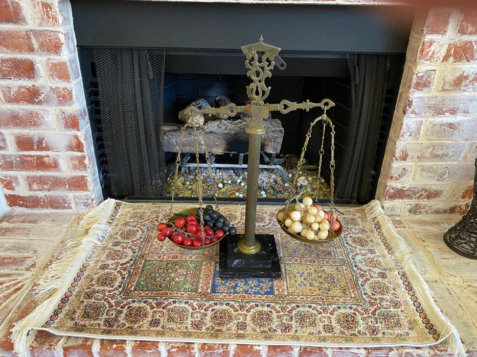 Large Vintage Brass Scale on Marble Base-EZ Jewelry and Decor