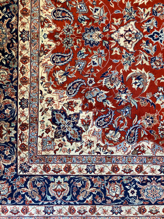 Fine Hand Knotted Chinese Rug. Wool, 9’2”x 6’1” Two shades of Red in Two Opposite Direction-EZ Jewelry and Decor