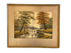 Silk Framed Japanese Tapestry Panel, Landscape Handcrafted Needle Work, 15.5” x 19”-EZ Jewelry and Decor