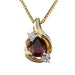 Exquisite 10K Garnet and Diamond Pendant with an  Italian 14K Box Chain, 17.75"-EZ Jewelry and Decor