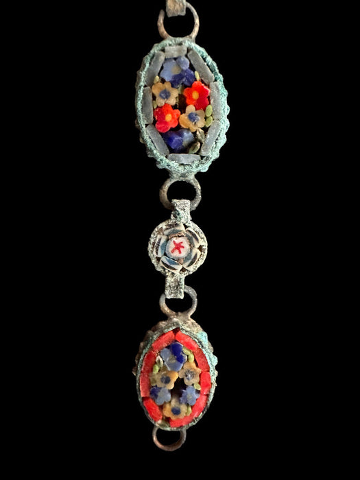 Antique Italian Mili Fiori Micro Mosiac BraceletAnd Two Brooches Set, Gift Boxed-EZ Jewelry and Decor
