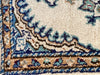 Persian Hand Knotted Small Rug- Nain Design, Wool & Silk accent, 24” x 15”-EZ Jewelry and Decor