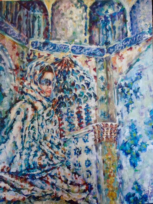 Original Painting "Women Behind Shadows II", 4' x 3', by R. Mansourkhani.-EZ Jewelry and Decor