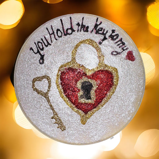 Hand Crafted, Hand Painted Love Art. Valentines Art, You Hold the Key to My Heart, 7” Gift For Love One. Valentines Gift-EZ Jewelry and Decor