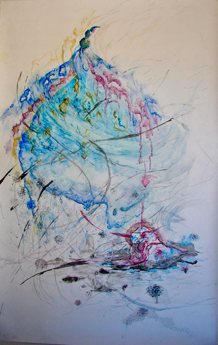 Roya Mansourkhani, Assumption of A Woman, Watercolor, Ink, colored pencil on paper60 H x 38 W in-EZ Jewelry and Decor