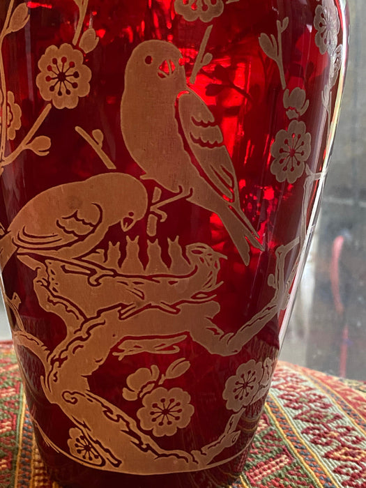 Vintage Hand Painted Japanese Porcelain Dragon Vase