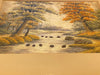 Silk Framed Japanese Tapestry Panel, Landscape Handcrafted Needle Work, 15.5” x 19”-EZ Jewelry and Decor