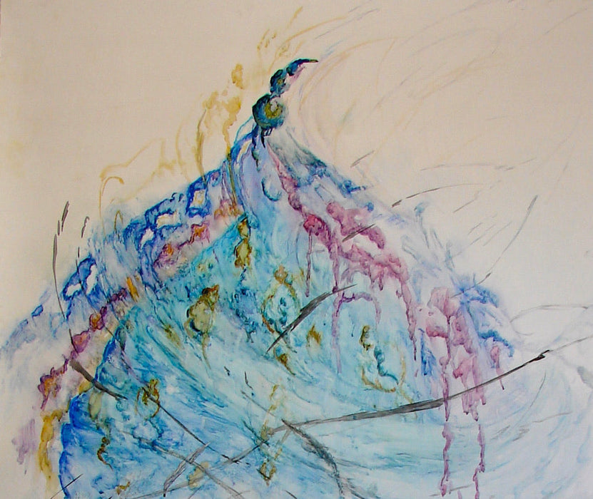 Roya Mansourkhani, Assumption of A Woman, Watercolor, Ink, colored pencil on paper60 H x 38 W in-EZ Jewelry and Decor