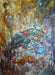 Blue Dome, Original Oil Painting.  Masque Abstract Painting, By R.Mansourkhani, 68" H x 49.5" W-EZ Jewelry and Decor