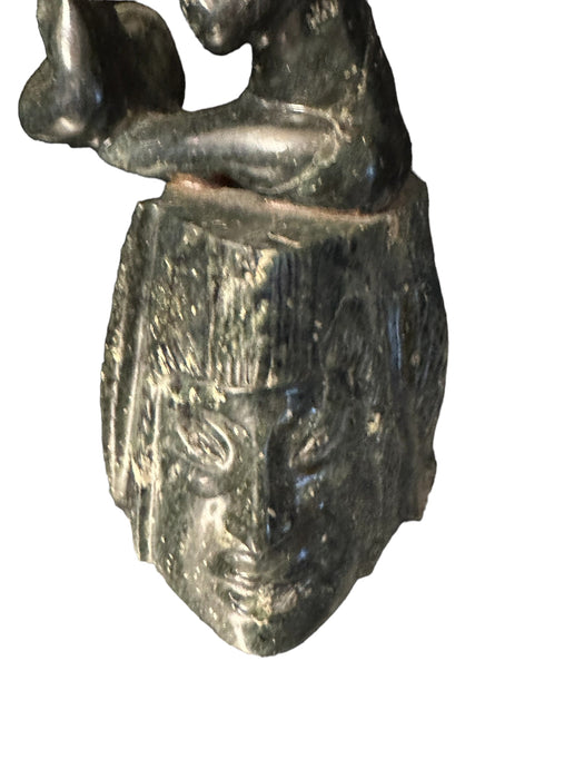 Vintage African Carved Stone Sculpture  5” T. African Sculpture Offering to God-EZ Jewelry and Decor