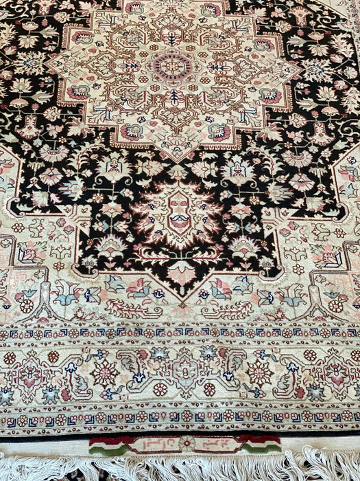 Persian Signed Tabriz Hand Knotted Signed Rug, 7’ x 5’, Silk & Wool-EZ Jewelry and Decor