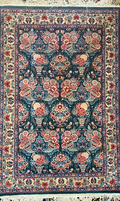 Oriental Hand Knotted Rug, Tabriz Design, Wool, 4” x 6.2’-EZ Jewelry and Decor
